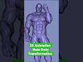 Male body transformation  3d animation shorts 3danimation daz3d