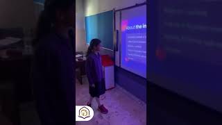 A brilliant student giving a presentation ?