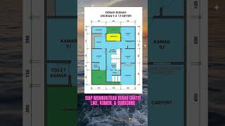 Denah Rumah Ukuran 9 X 12 Meter 3 Kamar Tidur