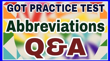 ABBREVIATIONS GOT 88 AND 97 DEPARTMENTAL TESTS