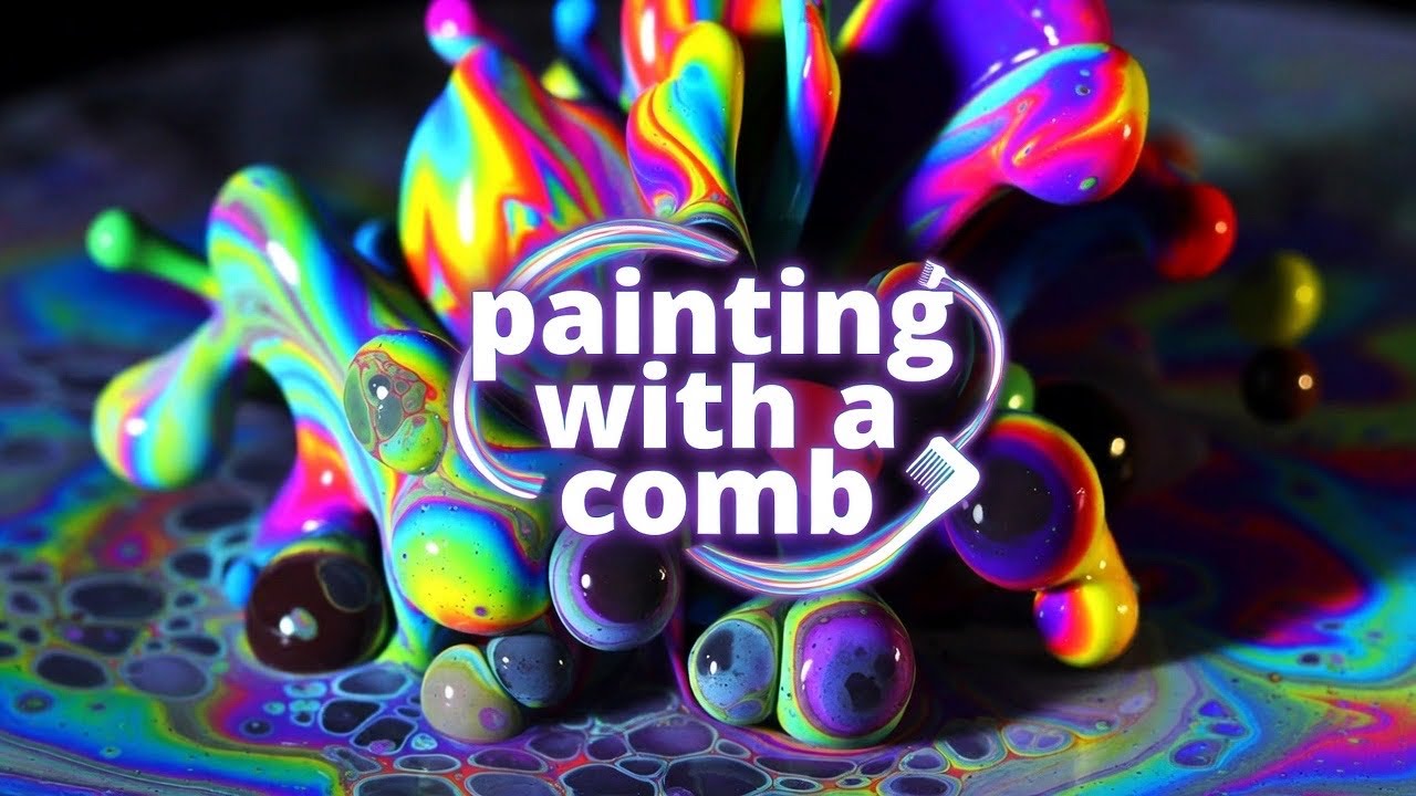 Fluid Art With A Comb! / Acrylic Pour Painting Fun! - YouTube