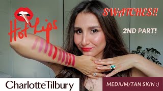 Charlotte Tilbury LIP SWATCHES 💄Medium/ Tan skin 💋 2nd  Part! 🙌🏽 #charlottetilbury #hotlips