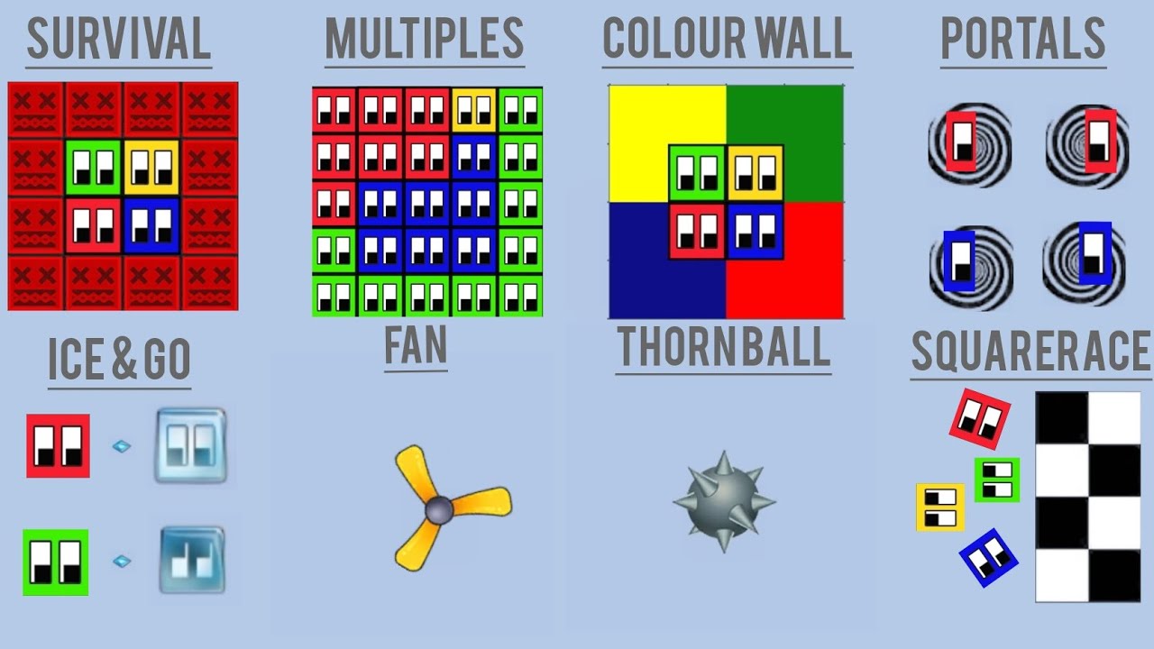 squarerace 🟥🟦🟩🟨 (8 type of games) #squarerace #squareracegame #bouncingsquare #racingsquare #square 