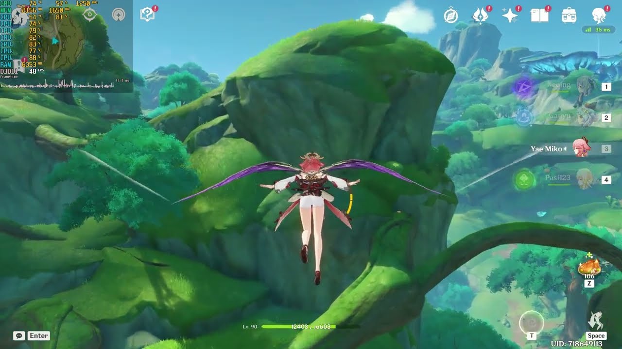 Genshin Impact 4.5 / Phenom II X6 1090T / RX 470 / 1080p Max, Medium, Very Low