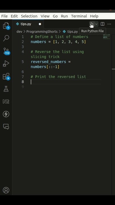 Python Coding Trick: Reverse a List Using Slicing - YouTube