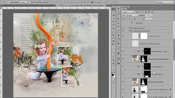 Combining Artsy Digital Scrapbooking FotoBlendz Masks and ArtsyTransfers in Adobe Photoshop