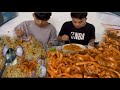 Asmr mukbang eating 3x spicy noodles with king 