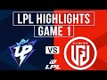 UP vs LGD Highlights Game 1 | LPL 2025 Split 3 | Ultra Prime vs LGD Gaming