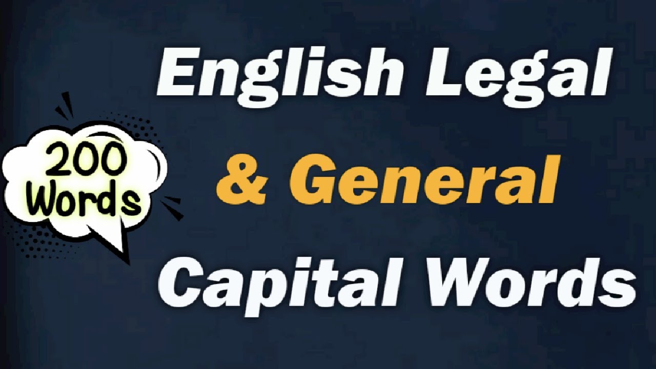 Capital Letters | 200 Legal & General Words | @StenoGalaxy - YouTube