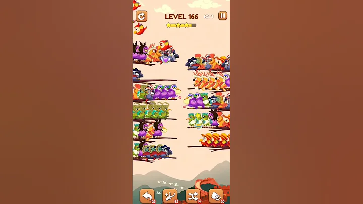 BIRD SORT 2 COLOR PUZZLE GAME🐦    LEVEL 166