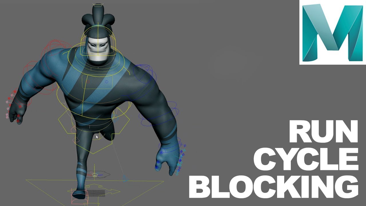 Maya Animation Tutorial Beta Run Cycle I BLOCKING - YouTube