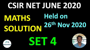 CSIR NET November 2020 MATHEMATICS  Solution SET 4|  CSIR NET mathematics june 2020 Answer key