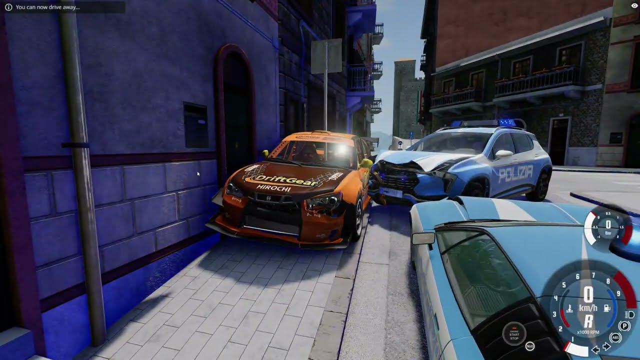 Evading police by drifting in BeamNG (and crashing )