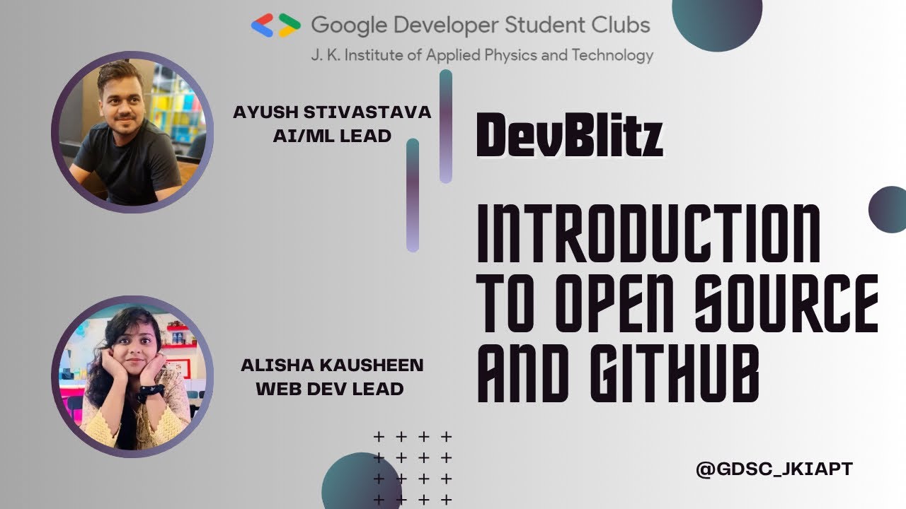 Introduction to Open source and Github - GDSC JKIAPT - YouTube