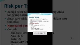 Hal 'Pasti' dalam Trading Adalah Rugi ! #kuliahsaham #trading