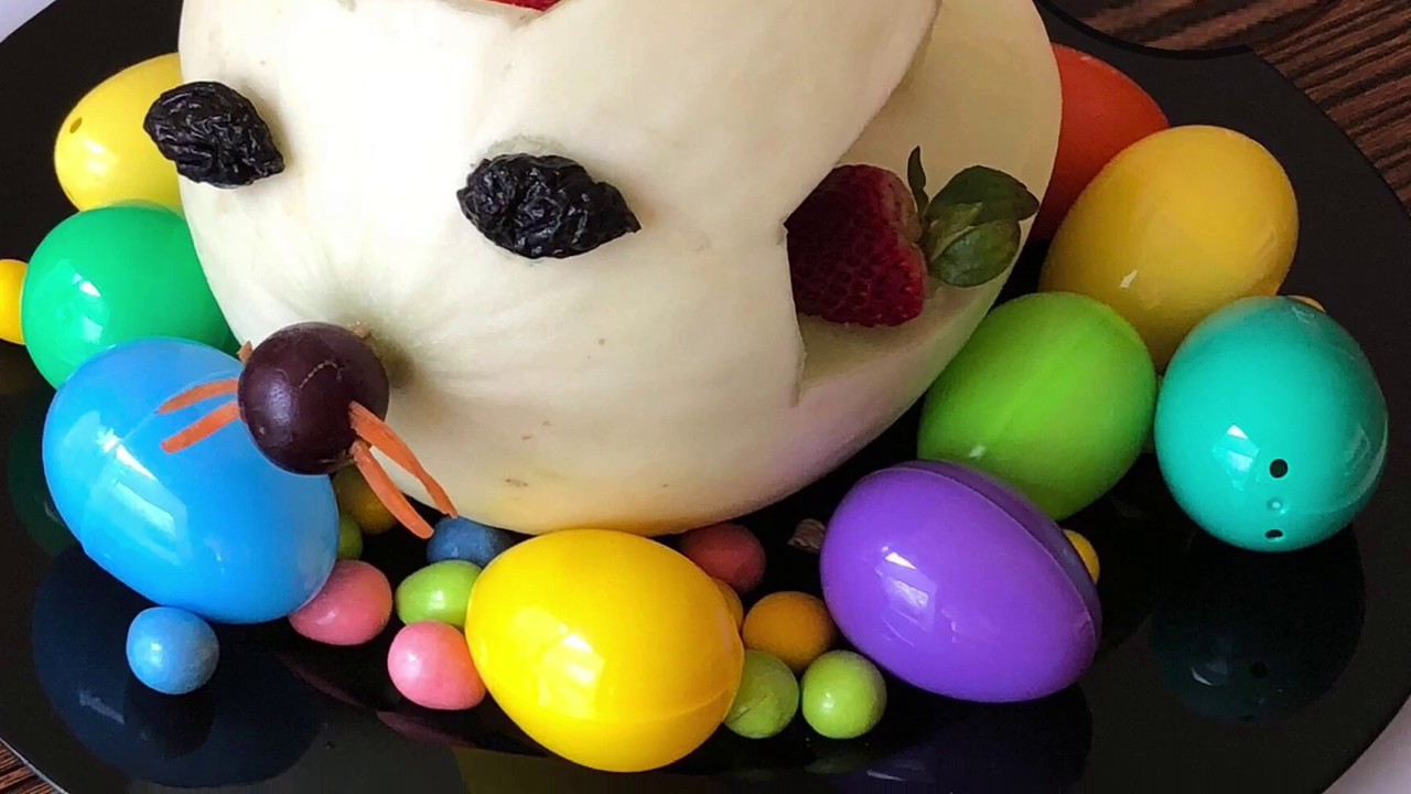 Watermelon Easter Rabbit How to make easter bunny with melon , easy way - YouTube