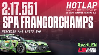 Le Mans Ultimate Hotlap Mercedes Amg Lmgt3 Spa Francorchamps 1.2.1