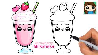 How to Draw a Strawberry Milkshake 