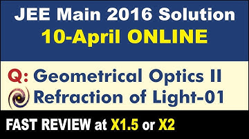 JEE Main 2016 Physics Solutions | Geometrical Optics II - Refraction of Light-01
