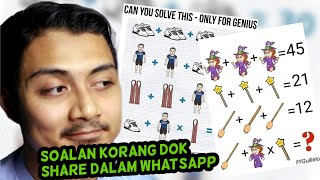 Hah Inilah Jawapan Soalan Matematik Viral Tu (Lelaki, Kasut, Tali & Ahli Sihir, Penyapu, Tongkat)