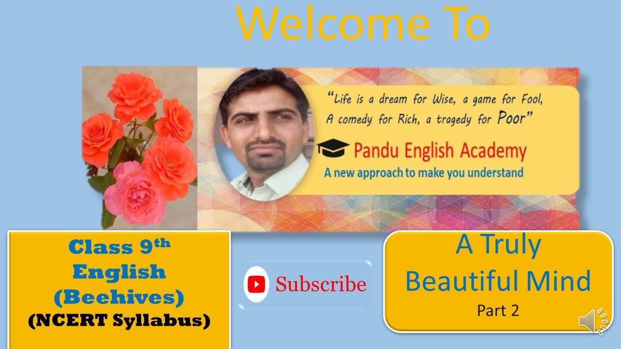 Class 9th English Beehive Lesson 4th A Truly Beautiful Mind Part 2 NCERT CBSE RBSE Syllabus 