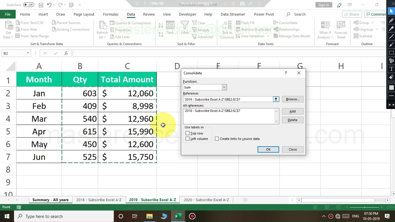 Data consolidation | Data analysis techniques in excel