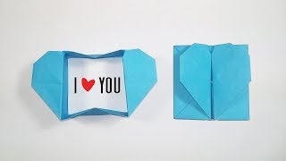 Origami Heart Box & Envelope | How to Make a Paper Heart Envelope for Valentine's Day