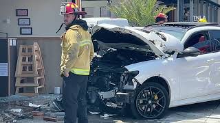 Car Drives Into Sushi Restaurant - STUDIO CITY