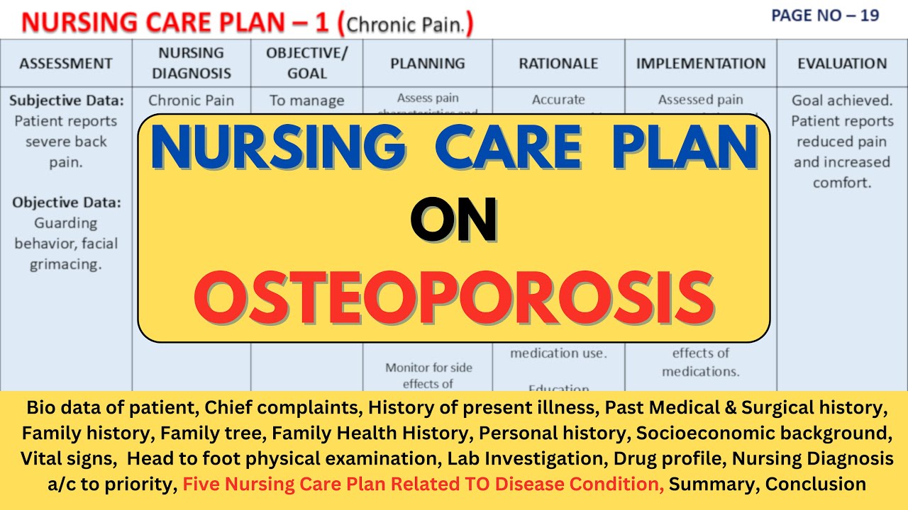 Nursing Care Plan On Osteoporosis | NCP on Osteoporosis | Osteoporosis ...