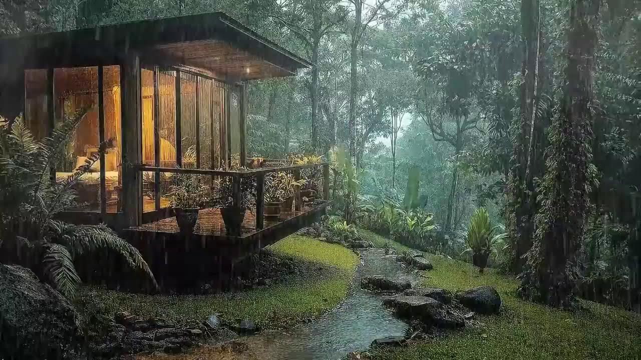 Fall Asleep Instantly in 3 Minutes with Heavy Rain & Distant Thunder | 8 Hours Relaxing Rain Ambienc