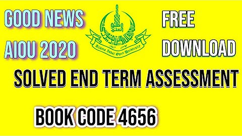 AIOU End Term Assessment book 4656 | Solved ETA 2020
