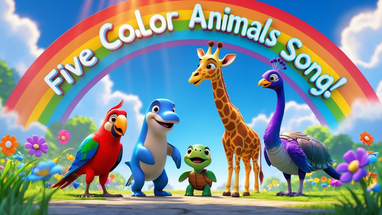 🎨 Five Color Animals Song! | Fun Learning Kids Song for Toddlers ...
