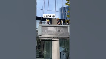 Cradle window cleaning 🧼 #commercialcleaning #skyscraper #windowcleaning