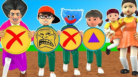 Squid Game (오징어 게임) vs Scary teacher 3D Trying Honeycomb Candy Shape Challenge in Throw Coca Game