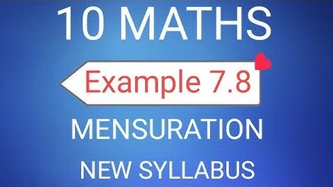 TN Class 10th Samacheer Maths | SSLC Maths | Example 7.8 | Mensuration | New Syllabus