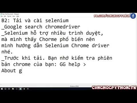 Video Cài đặt Python, Selenium và ChromeDriver - Hướng dẫn... - YouTube