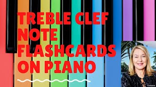 Treble Clef Notes Flashcards for Piano
