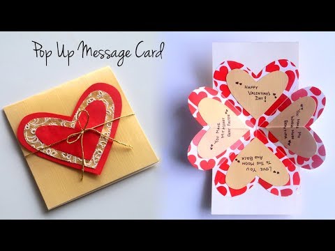 Valentines Day Card | How To Make Pop Up Card | Love Quotes Message Card