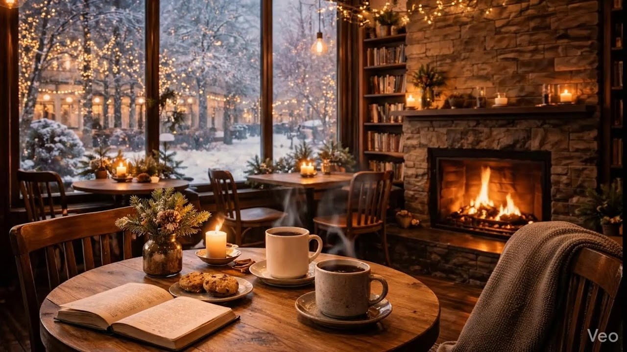 Peaceful Winter Jazz ❄️ Gentle Jazz Piano & Cozy Coffee Shop Ambience for Study & Work