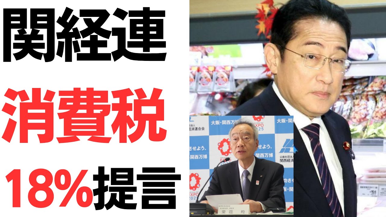 関西経済連合会・消費税15～18%鬼提言！国民マジで○す気か！！を扱う動画のサムネイル