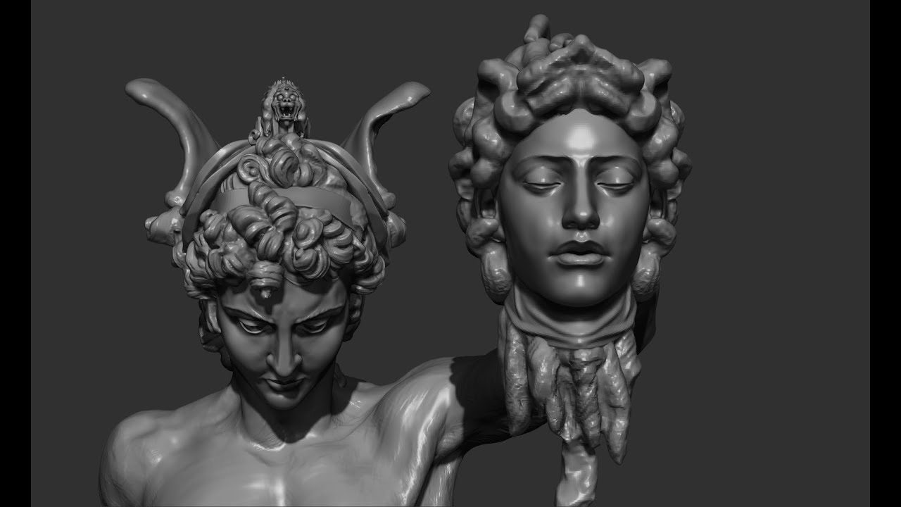Detailing Medusa Head from Perseus and Medusa Statue - YouTube