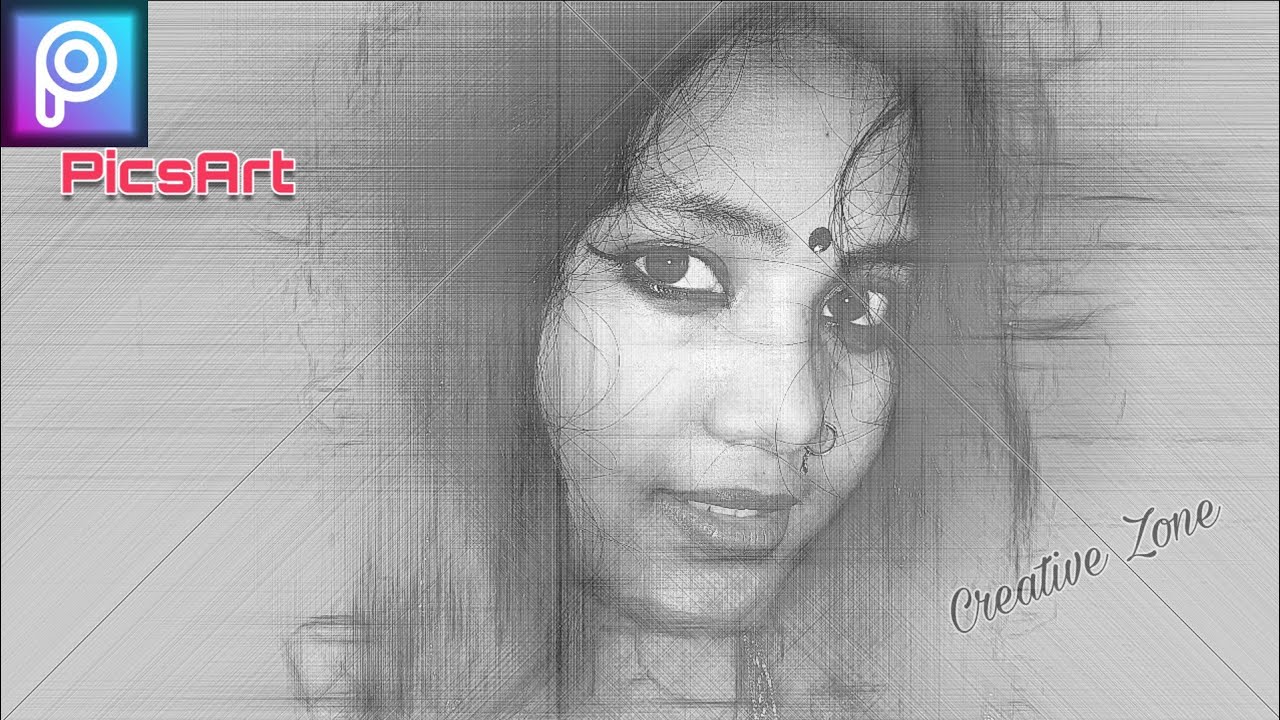 PicsArt pencil drawing tutorial ।। Pencil drawing effect ।। Creative