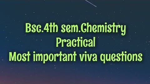 BSC.4th SEM.important viva questions of chemistry 📌📌