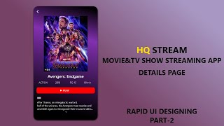 Movie App Info Page UI Designing And Prototyping | Fast Ui Designing Part-2 | Adobe XD screenshot 2