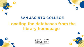 Locating the databases from the library homepage
