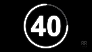 40 Second Countdown Timer with clock Ticking sound & Finish alarm beep #timer #clock #countdown
