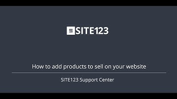 SITE123 - How to add products to sell on your website