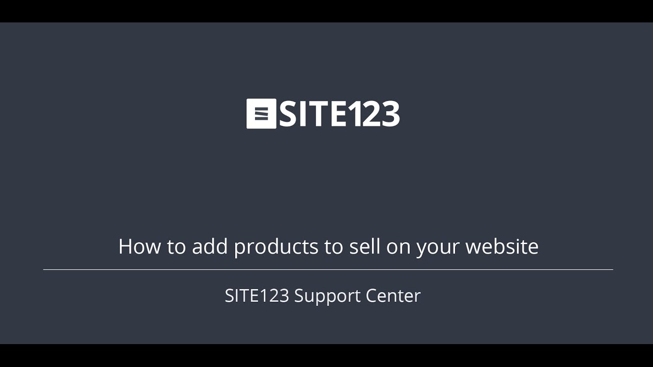 SITE123 - How to add products to sell on your website - YouTube