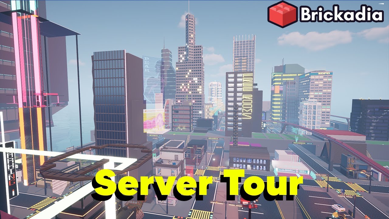 Exploring a Stunning Cyberpunk City – Brickadia Server Tour
