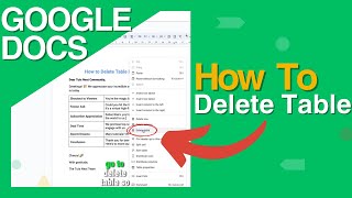 How To Delete Table In Google Docs